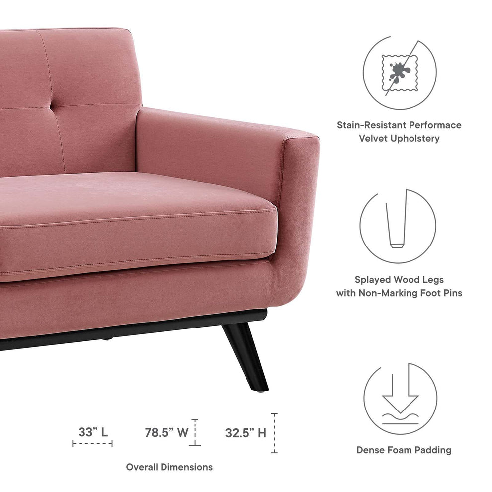 Engage Performance Velvet Loveseat By Modway - EEI-5599 | Loveseats | Modishstore - 16