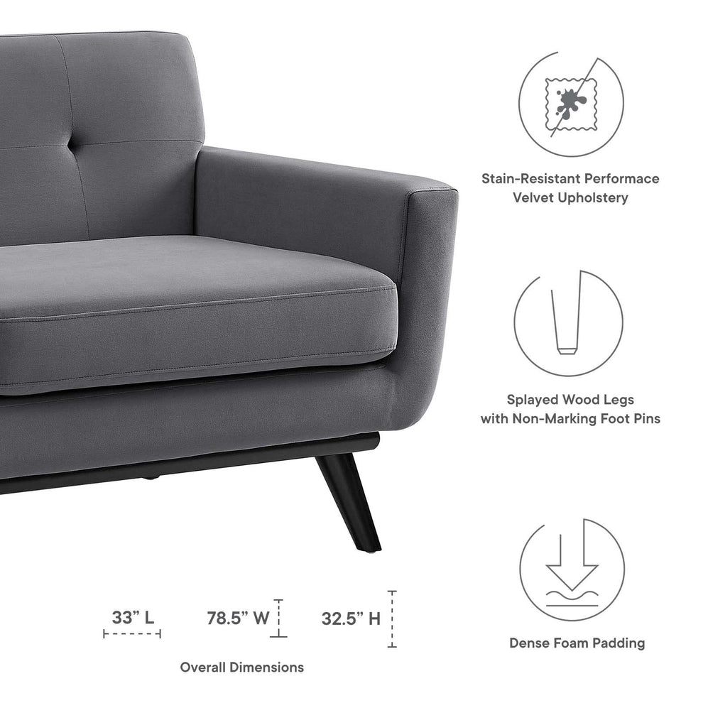 Engage Performance Velvet Loveseat By Modway - EEI-5599 | Loveseats | Modishstore - 24