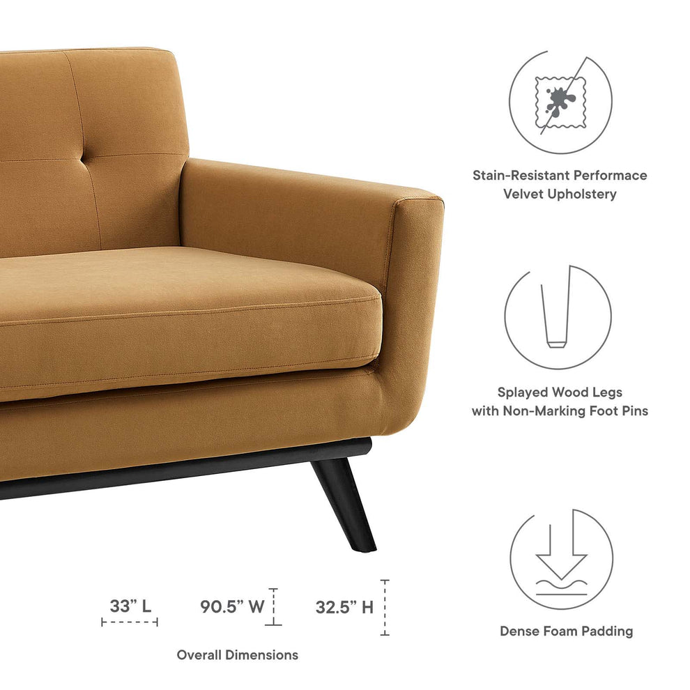 Engage Performance Velvet Sofa By Modway - EEI-5600 | Sofas | Modishstore - 8