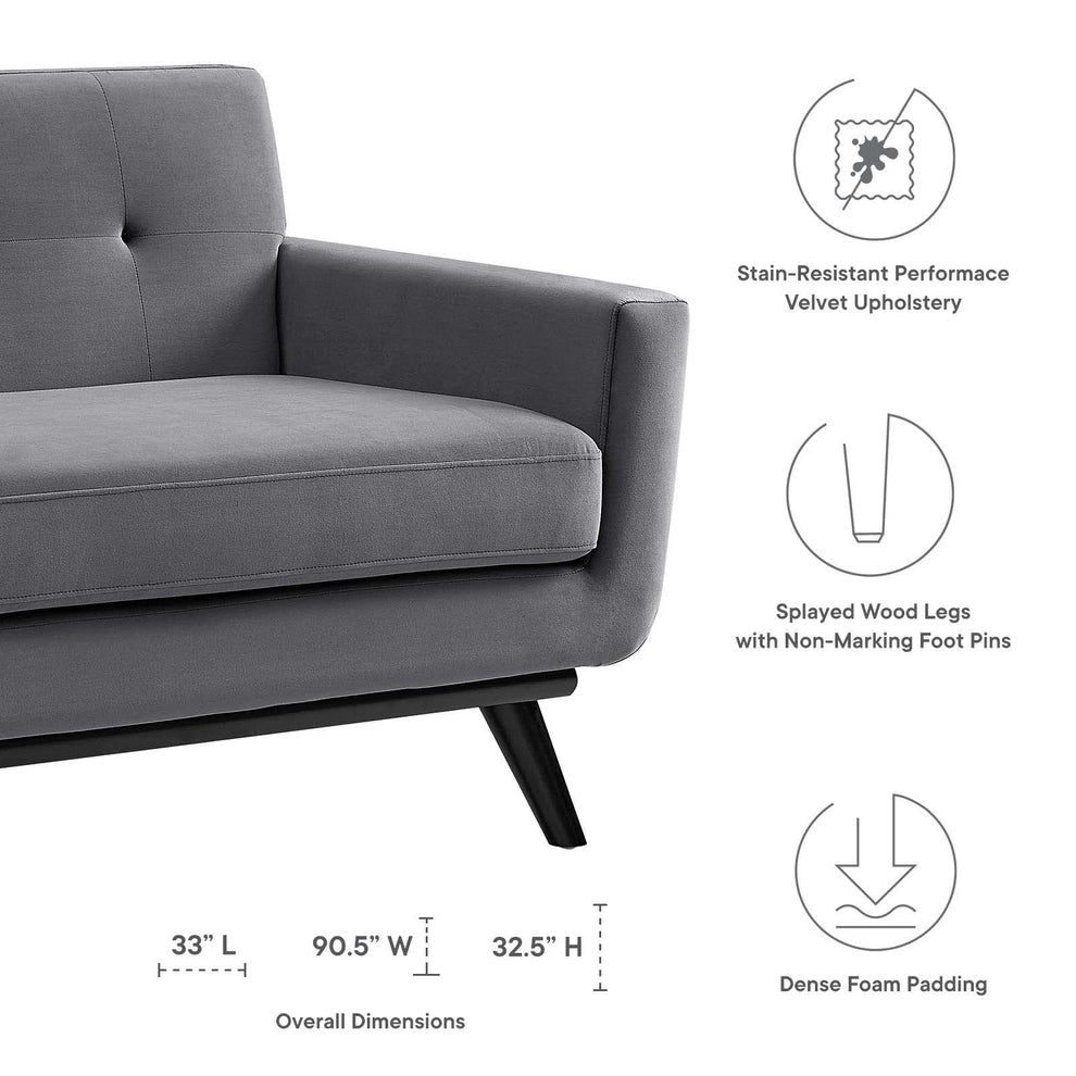 Engage Performance Velvet Sofa By Modway - EEI-5600 | Sofas | Modishstore - 24