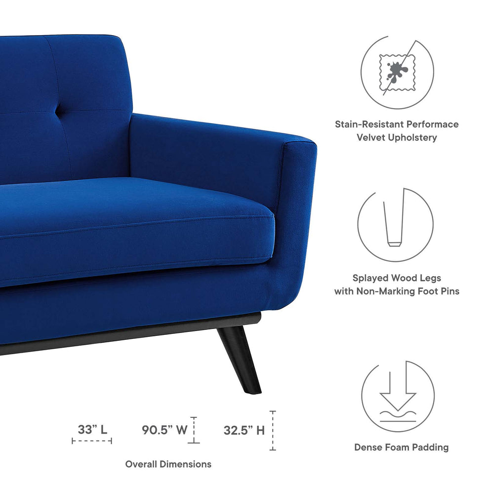 Engage Performance Velvet Sofa By Modway - EEI-5600 | Sofas | Modishstore - 31