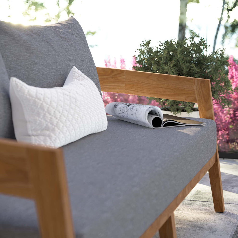 Brisbane Teak Wood Outdoor Patio Loveseat By Modway - EEI-5601 | Outdoor Sofas, Loveseats & Sectionals | Modishstore - 2