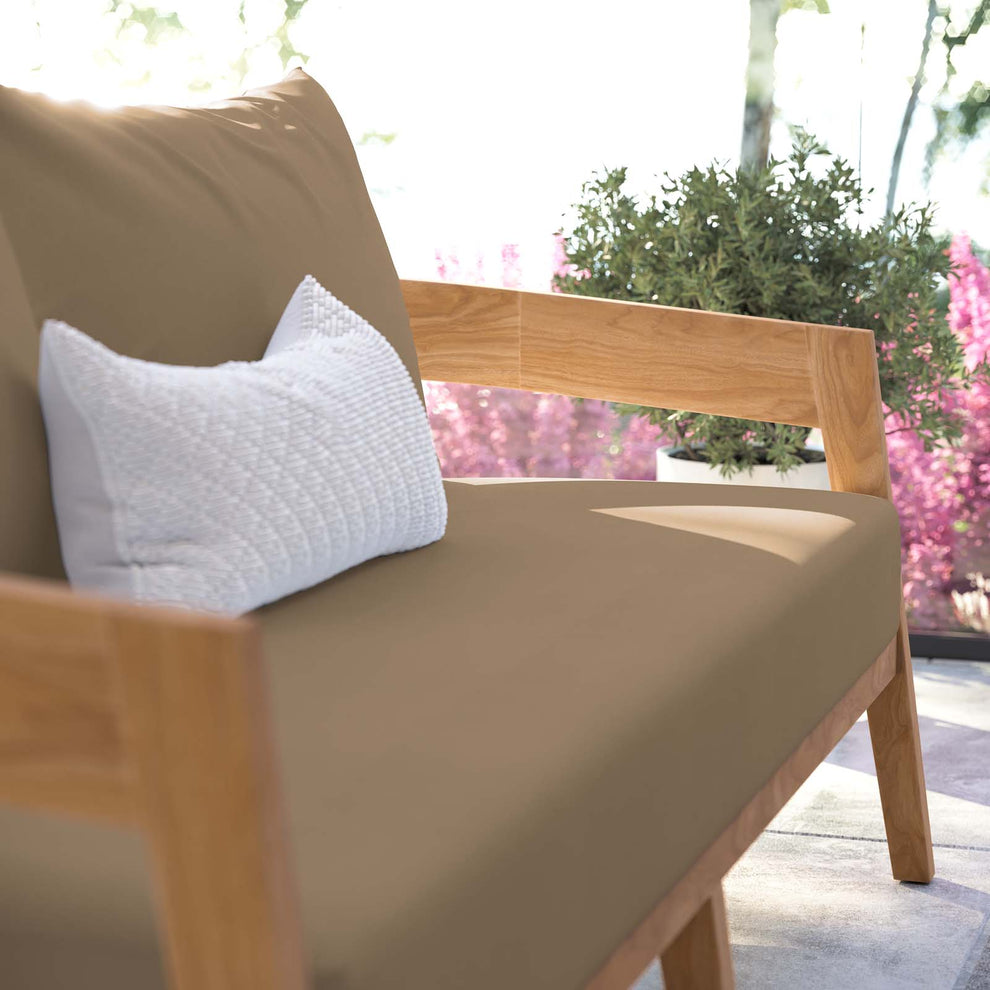 Brisbane Teak Wood Outdoor Patio Loveseat By Modway - EEI-5601 | Outdoor Sofas, Loveseats & Sectionals | Modishstore - 10
