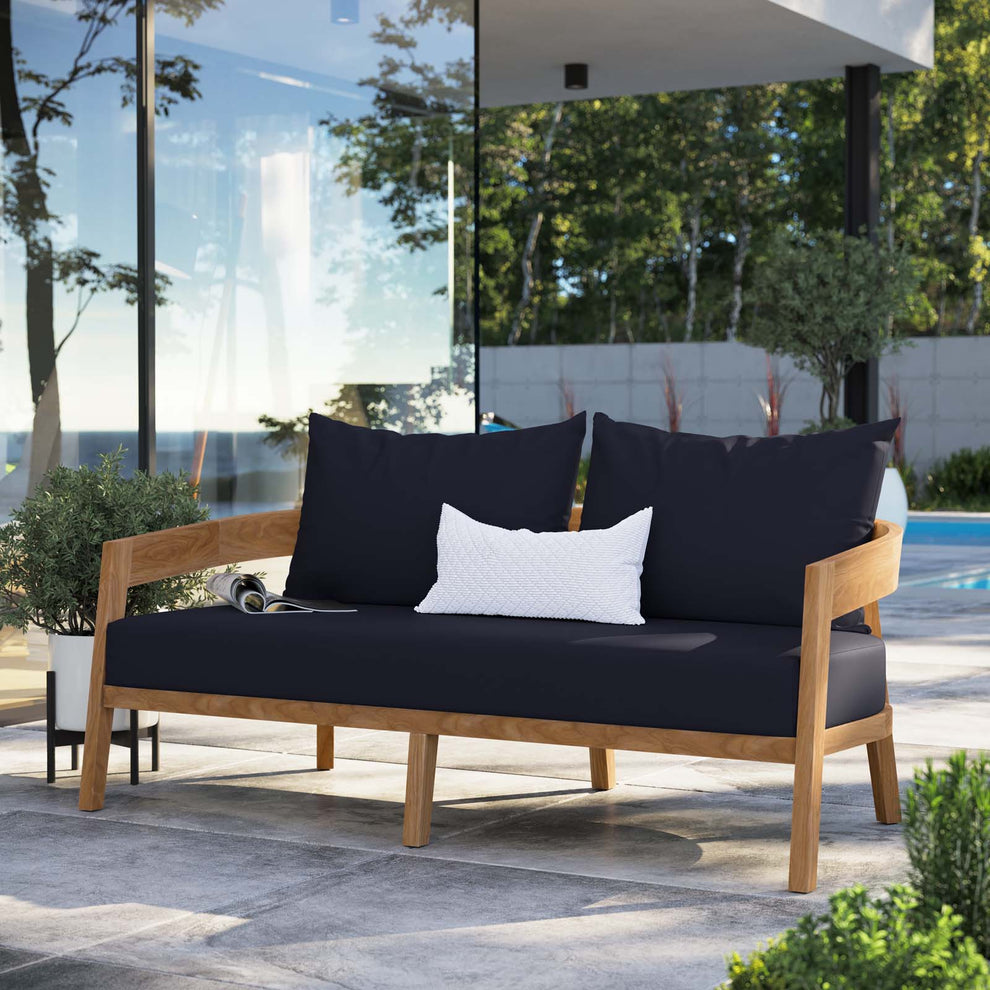 Brisbane Teak Wood Outdoor Patio Loveseat By Modway - EEI-5601 | Outdoor Sofas, Loveseats & Sectionals | Modishstore - 17