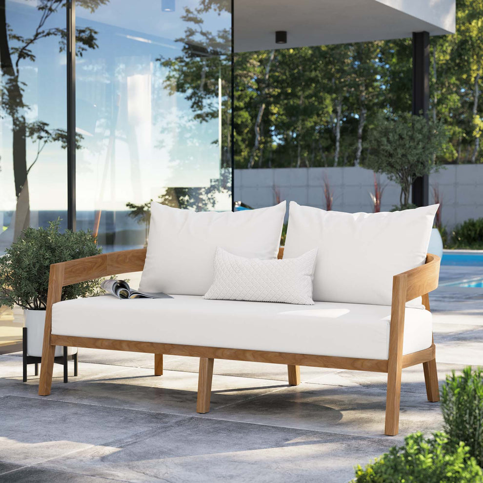 Brisbane Teak Wood Outdoor Patio Loveseat By Modway - EEI-5601 | Outdoor Sofas, Loveseats & Sectionals | Modishstore - 25