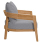 Brisbane Teak Wood Outdoor Patio Armchair By Modway - EEI-5602-NAT-GRY | Outdoor Chairs |  Modishstore - 3