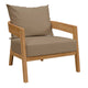 Brisbane Teak Wood Outdoor Patio Armchair By Modway - EEI-5602-NAT-GRY | Outdoor Chairs |  Modishstore - 9