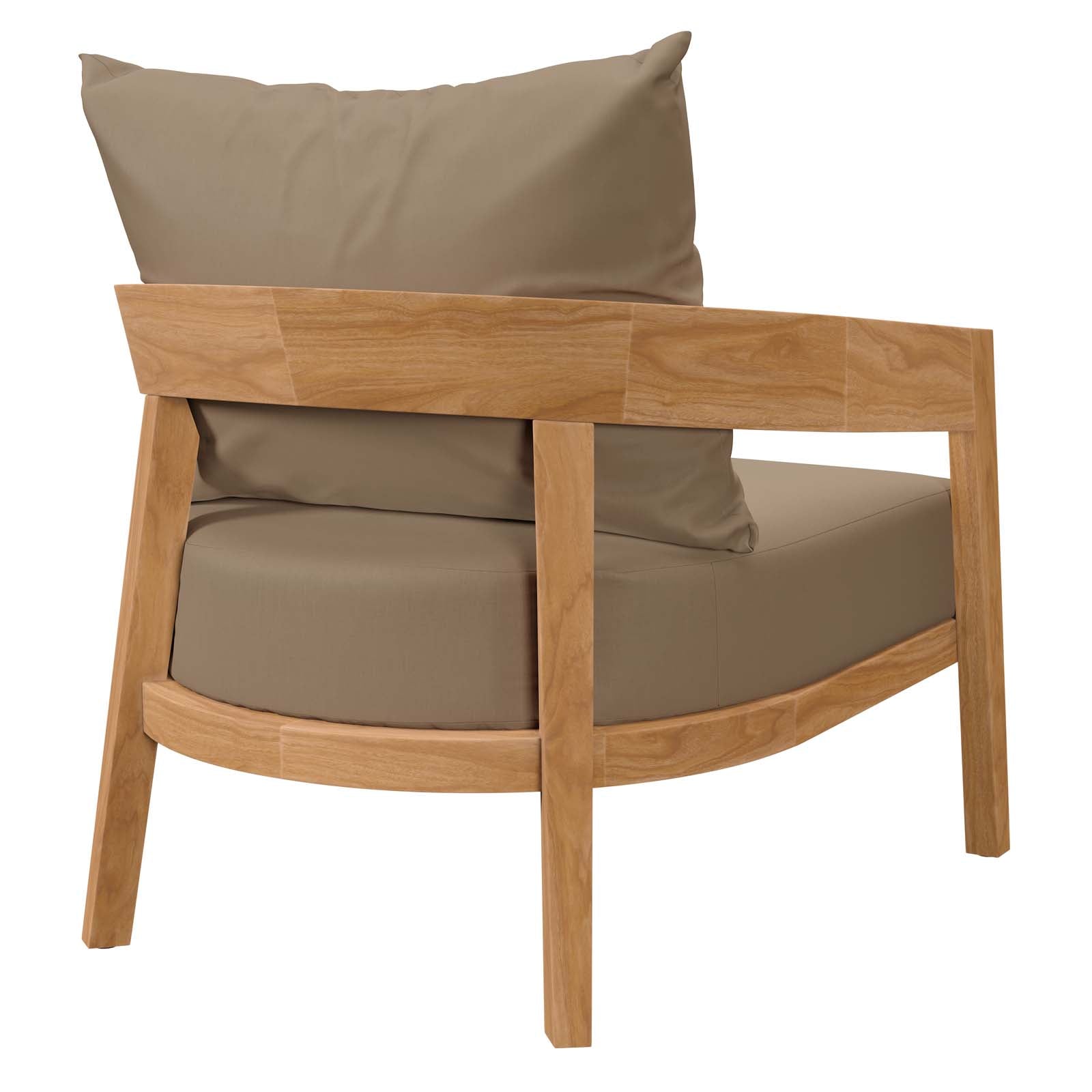 Brisbane Teak Wood Outdoor Patio Armchair By Modway - EEI-5602-NAT-GRY | Outdoor Chairs |  Modishstore - 11