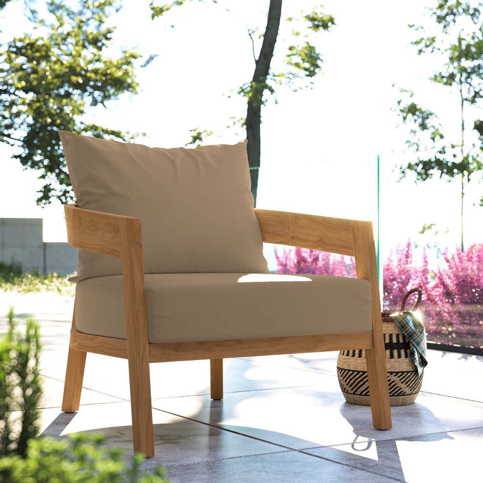 Brisbane Teak Wood Outdoor Patio Armchair By Modway - EEI-5602 | Outdoor Chairs | Modishstore - 16
