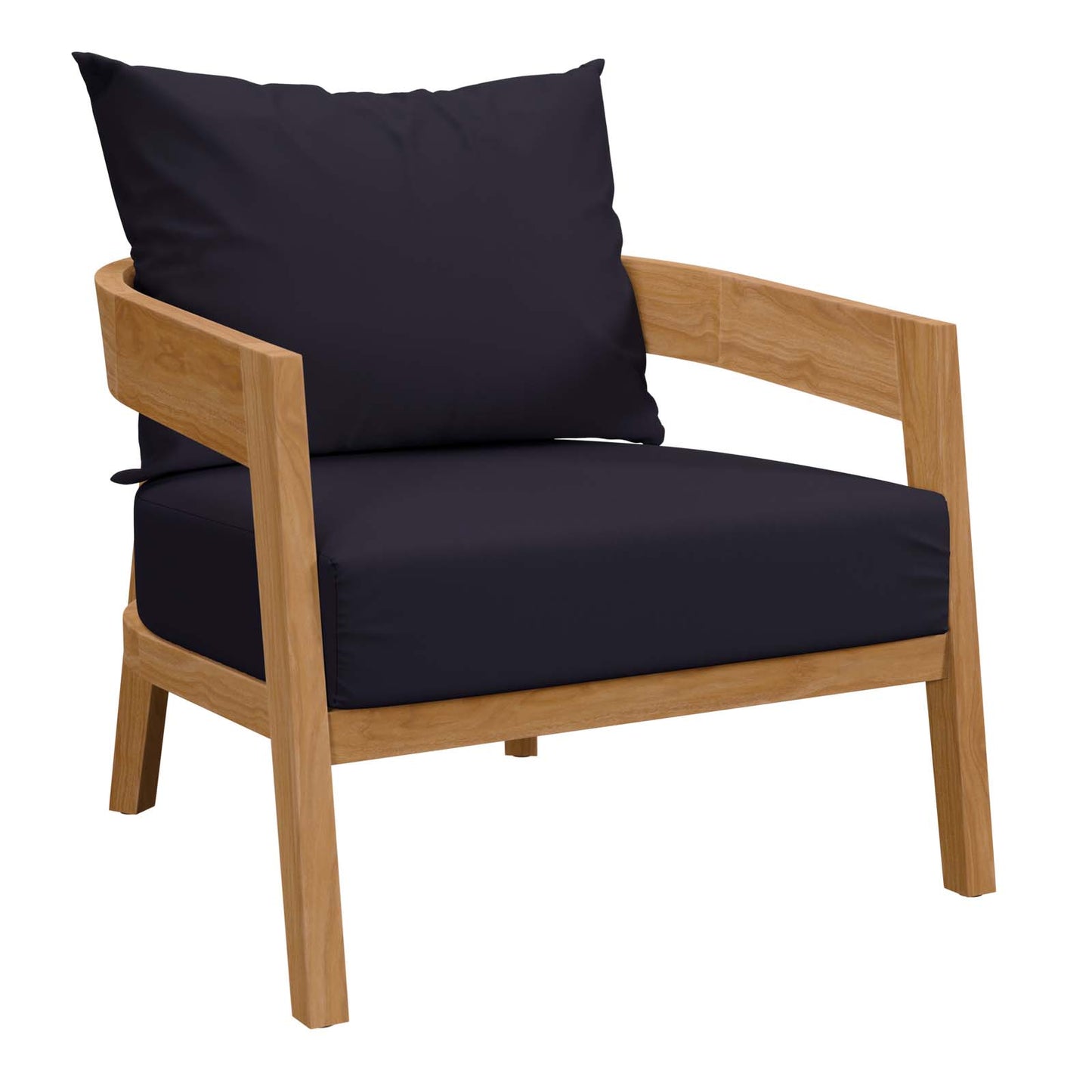 Brisbane Teak Wood Outdoor Patio Armchair By Modway - EEI-5602-NAT-GRY | Outdoor Chairs |  Modishstore - 17