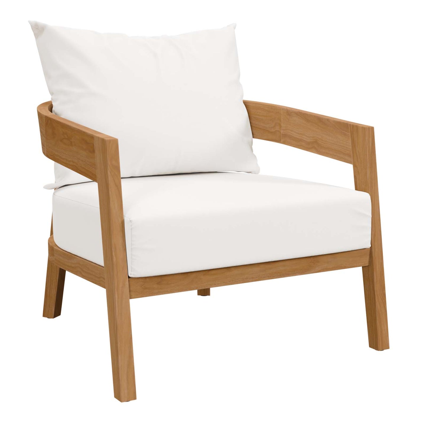 Brisbane Teak Wood Outdoor Patio Armchair By Modway - EEI-5602-NAT-GRY | Outdoor Chairs |  Modishstore - 25