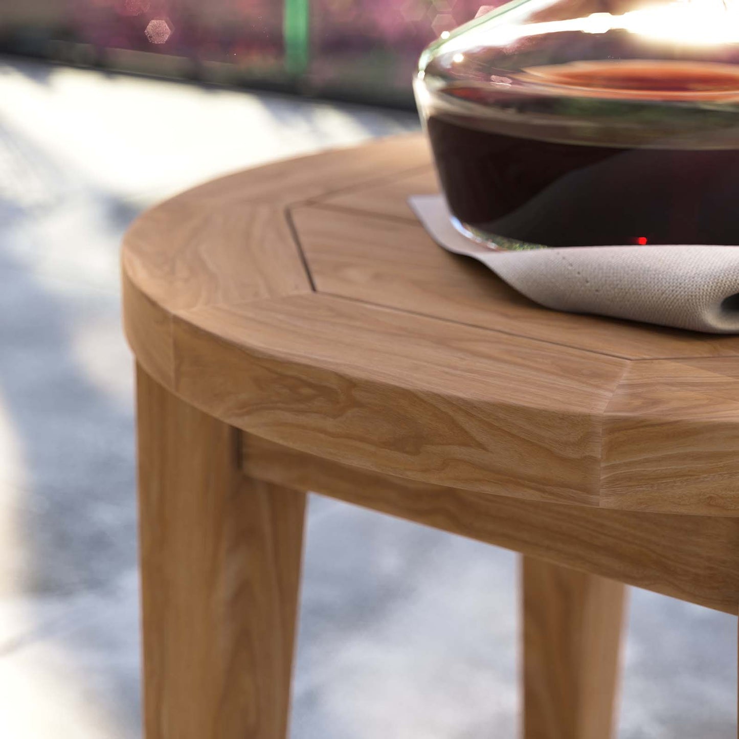 Brisbane Teak Wood Outdoor Patio Side Table By Modway - EEI-5604-NAT | Side Tables |  Modishstore - 7