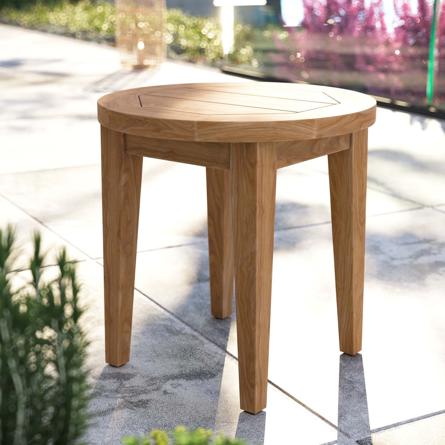 Brisbane Teak Wood Outdoor Patio Side Table By Modway - EEI-5604-NAT | Side Tables |  Modishstore - 8