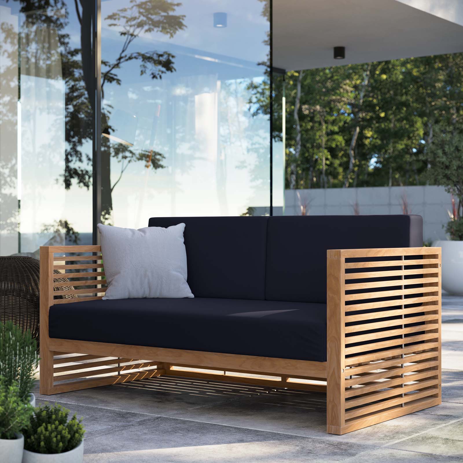 Carlsbad Teak Wood Outdoor Patio Loveseat By Modway - EEI-5605 | Outdoor Sofas, Loveseats & Sectionals | Modishstore - 9