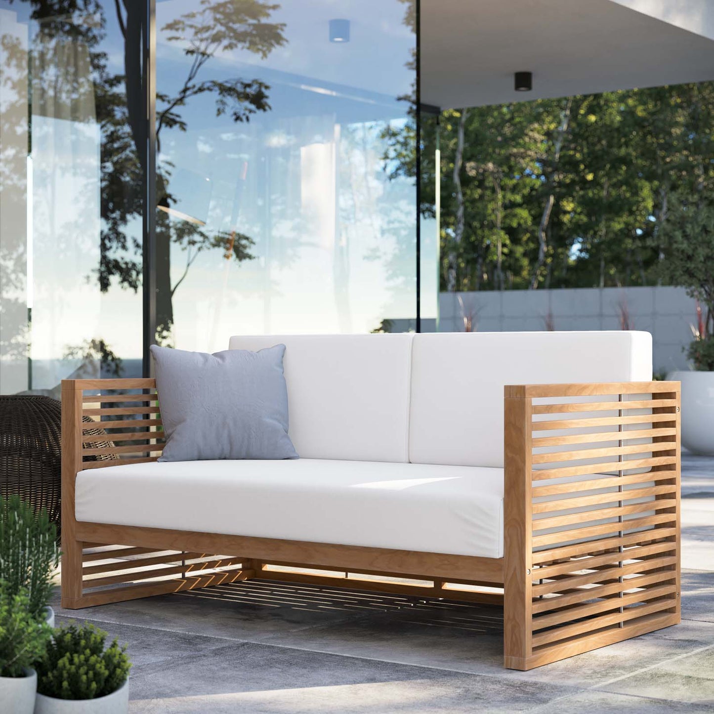 Carlsbad Teak Wood Outdoor Patio Loveseat By Modway - EEI-5605 | Outdoor Sofas, Loveseats & Sectionals | Modishstore - 17