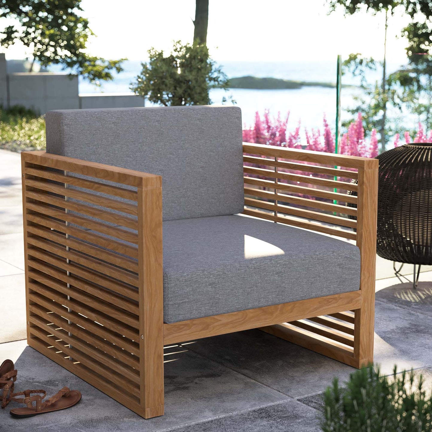 Carlsbad Teak Wood Outdoor Patio Armchair By Modway - EEI-5606 | Outdoor Chairs | Modishstore - 1