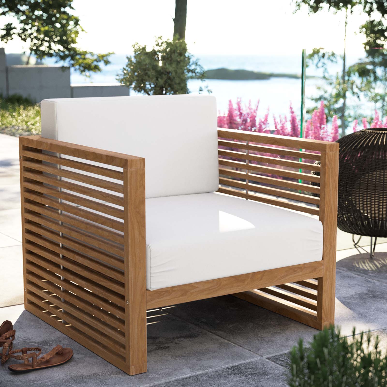 Carlsbad Teak Wood Outdoor Patio Armchair By Modway - EEI-5606 | Outdoor Chairs | Modishstore - 17
