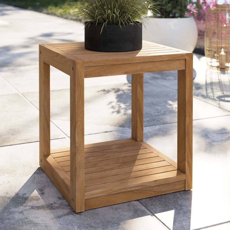 Carlsbad Teak Wood Outdoor Patio Side Table By Modway - EEI-5607 | Outdoor Tables | Modishstore - 1