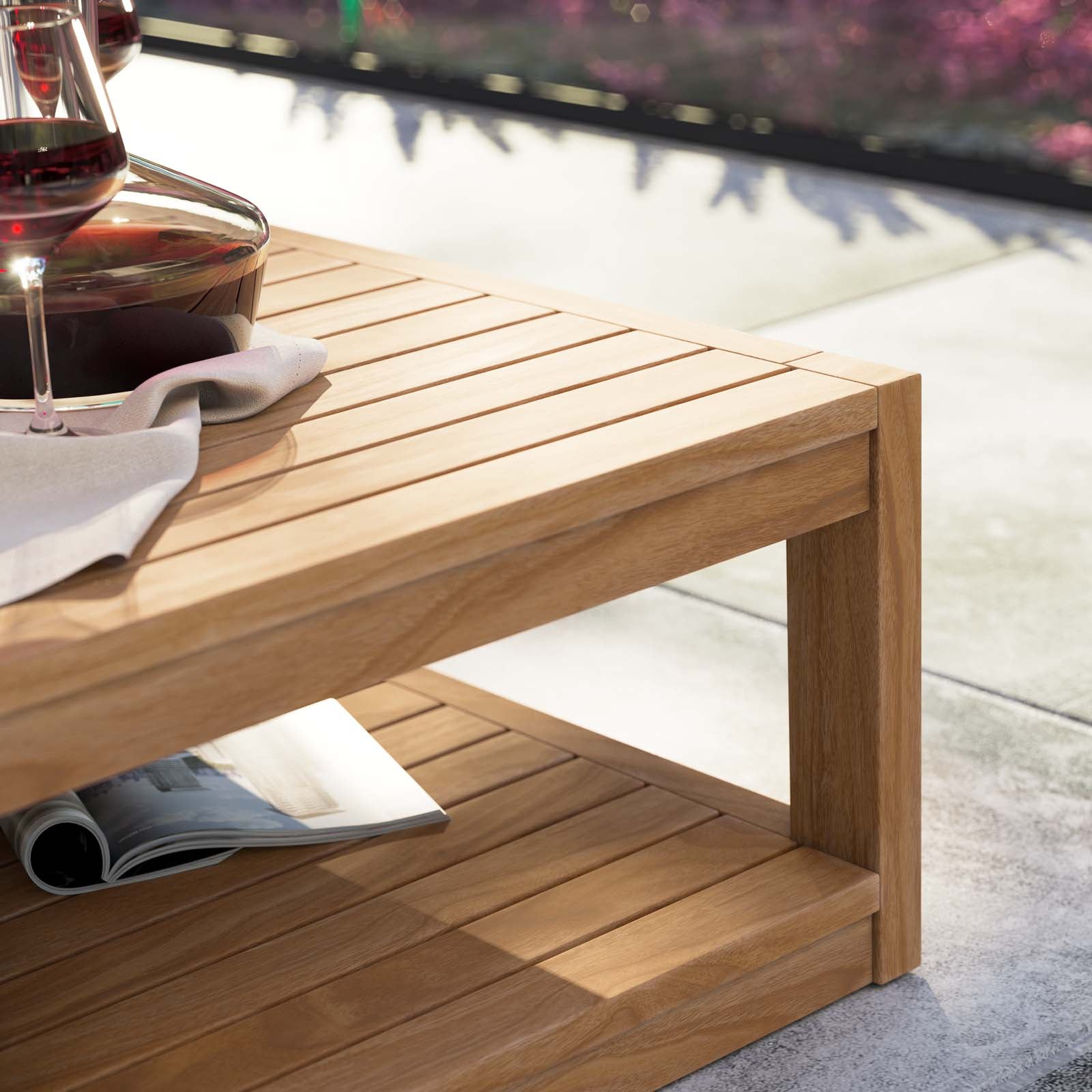 Carlsbad Teak Wood Outdoor Patio Coffee Table By Modway - EEI-5608 | Outdoor Tables | Modishstore - 8