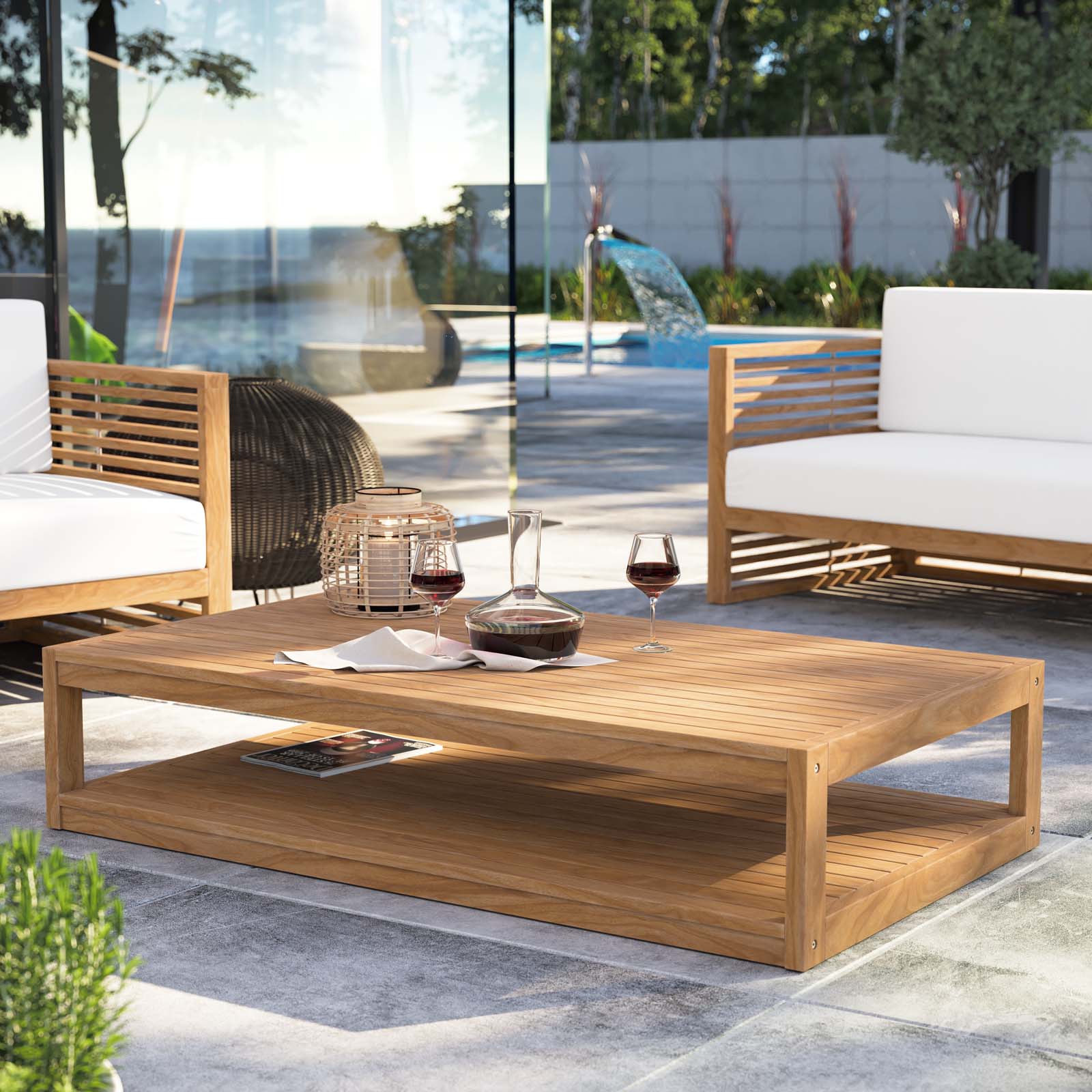Carlsbad Teak Wood Outdoor Patio Coffee Table By Modway - EEI-5608 | Outdoor Tables | Modishstore - 1