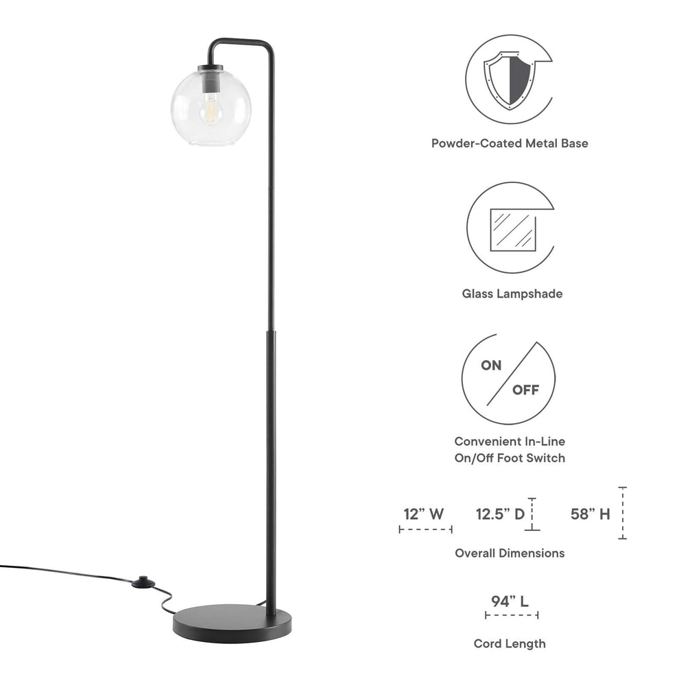 Silo Glass Globe Glass and Metal Floor Lamp By Modway - EEI-5616 | Floor Lamps | Modishstore - 3