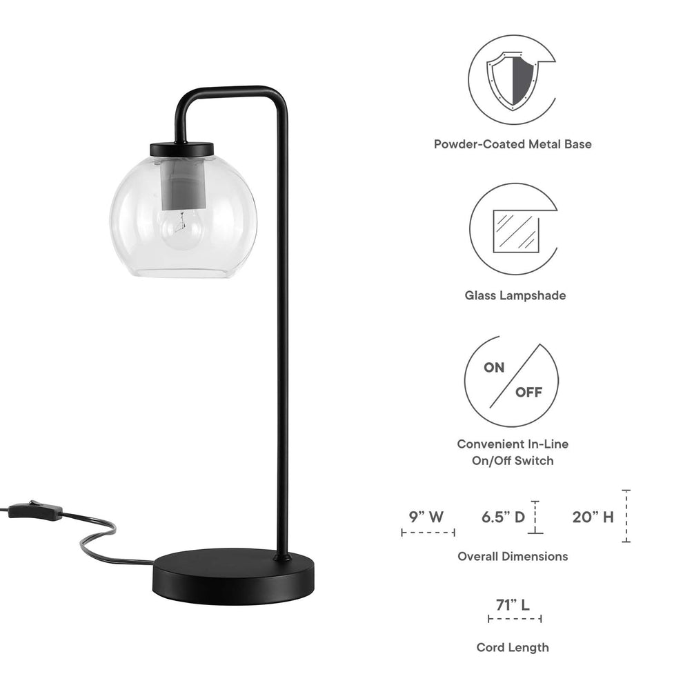 Silo Glass Globe Glass and Metal Table Lamp By Modway - EEI-5617 | Table Lamps | Modishstore - 3