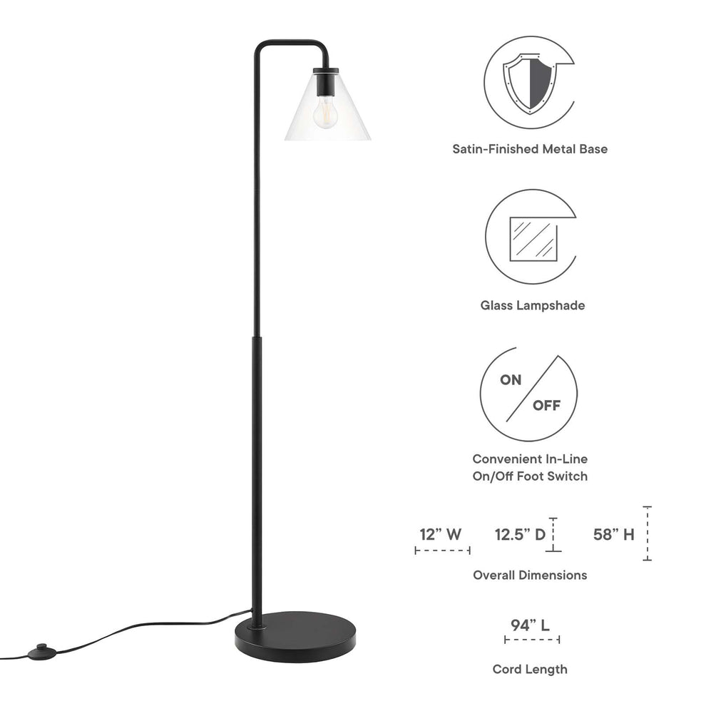 Element Transparent Glass Glass and Metal Floor Lamp By Modway - EEI-5618 | Floor Lamps | Modishstore - 3