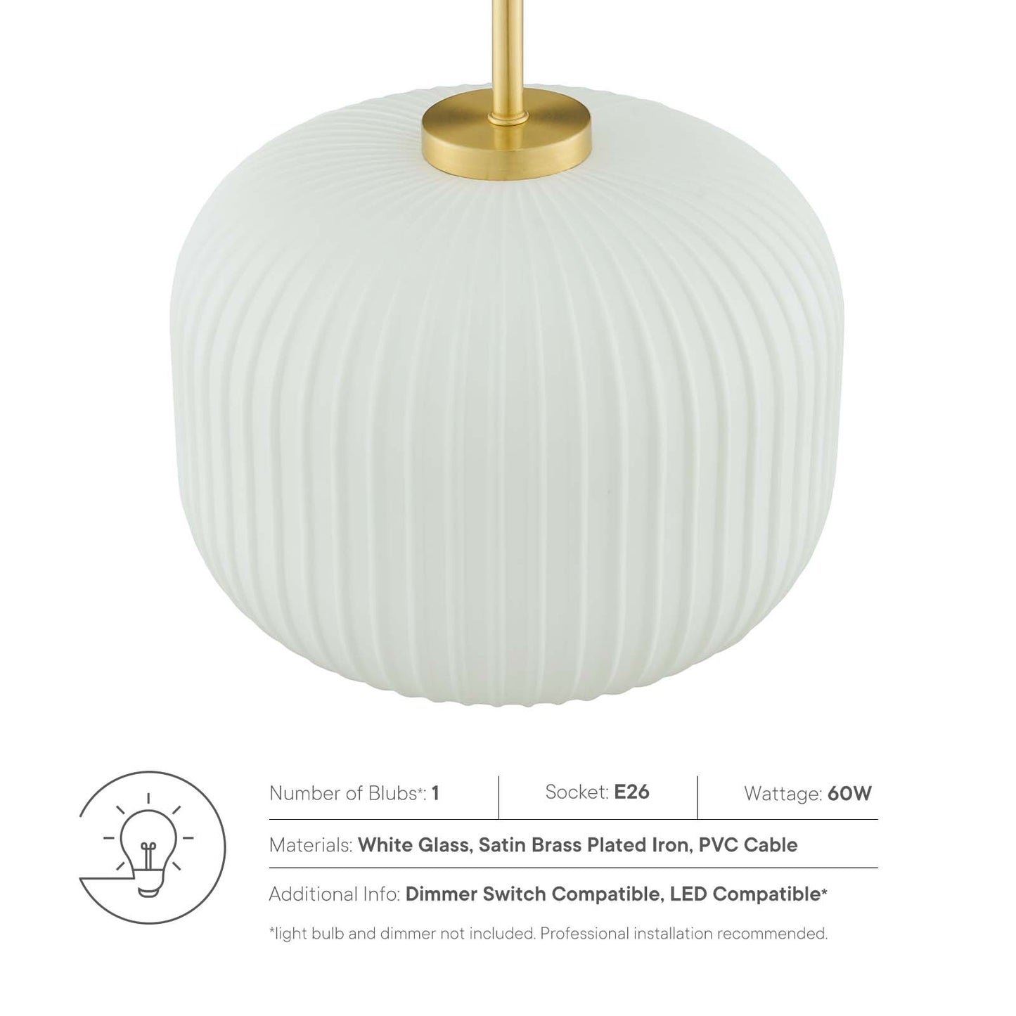 Reprise Glass Pendant Light By Modway - EEI-5620 | Pendant Lamps | Modishstore - 5