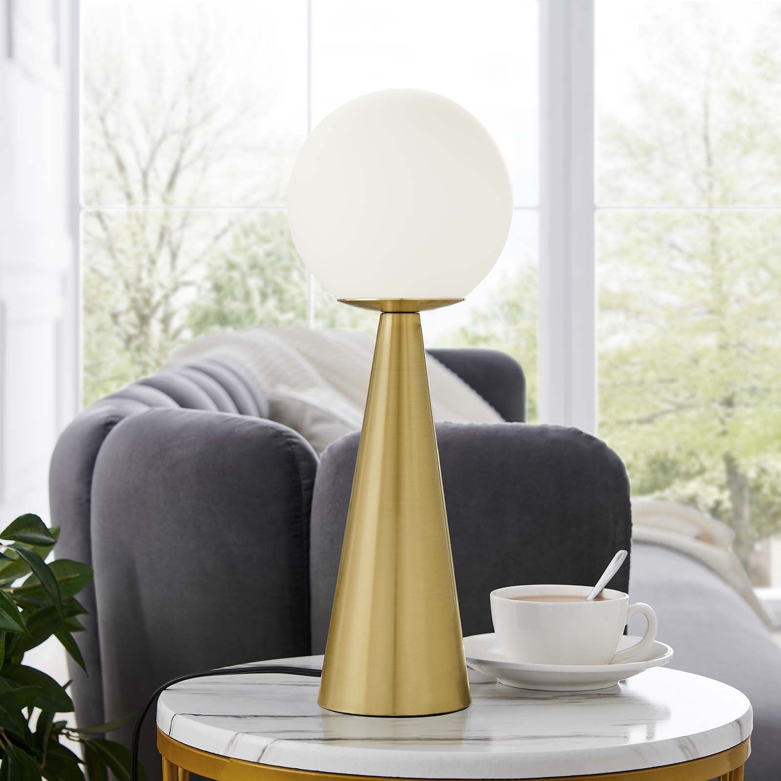 Apex Glass Globe Glass Table Lamp By Modway - EEI-5621-WHI-BLK | Table Lamps |  Modishstore - 16