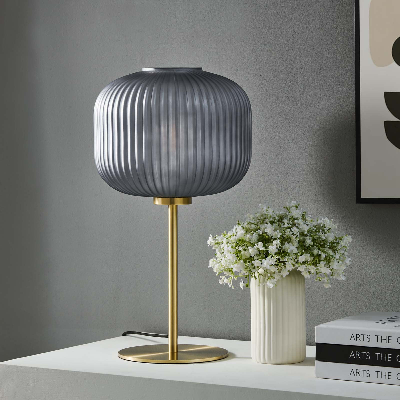 Reprise Glass Sphere Glass And Metal Table Lamp By Modway - EEI-5622-BLK-SBR | Table Lamps |  Modishstore