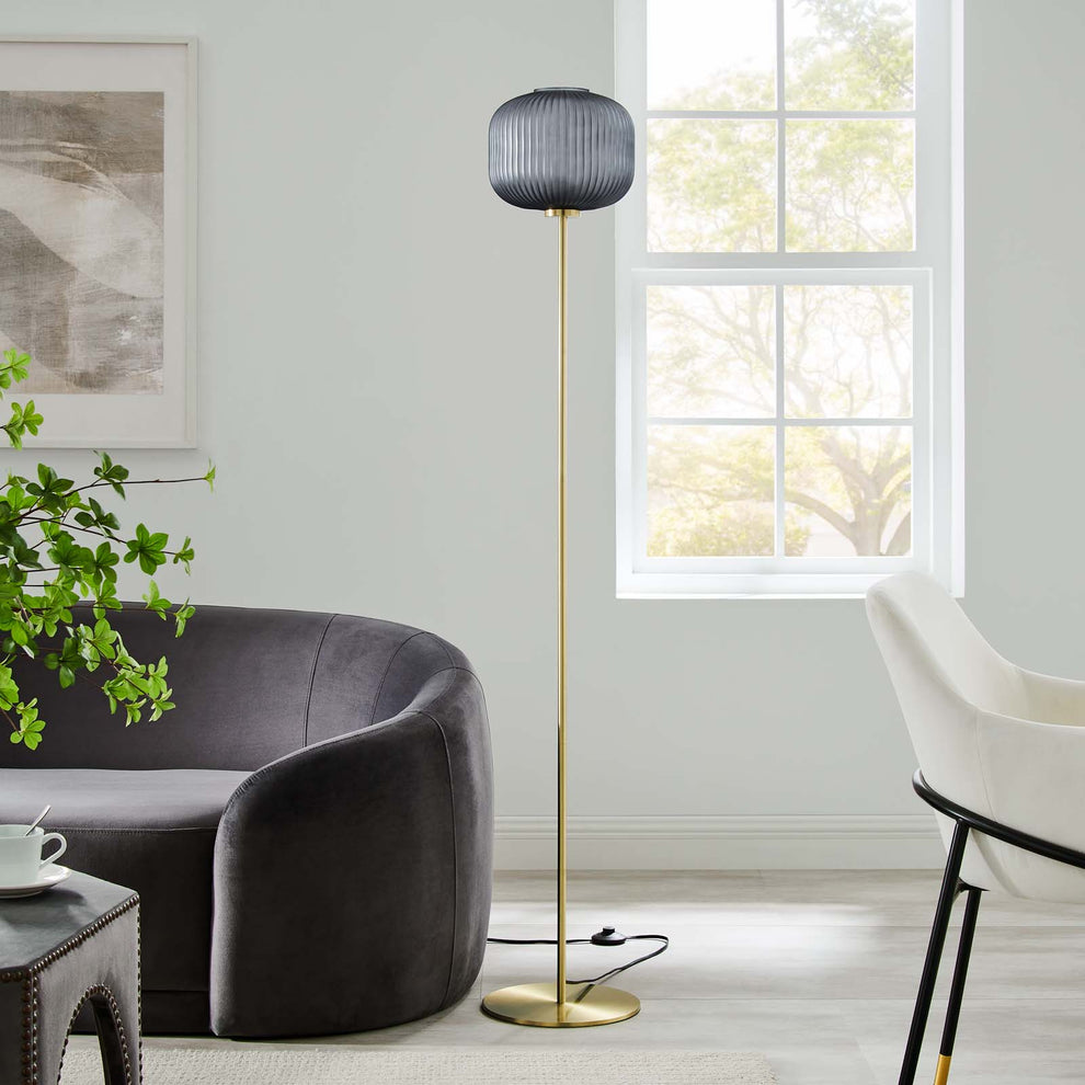 Reprise Glass Sphere Glass and Metal Floor Lamp By Modway - EEI-5623 | Floor Lamps | Modishstore - 1