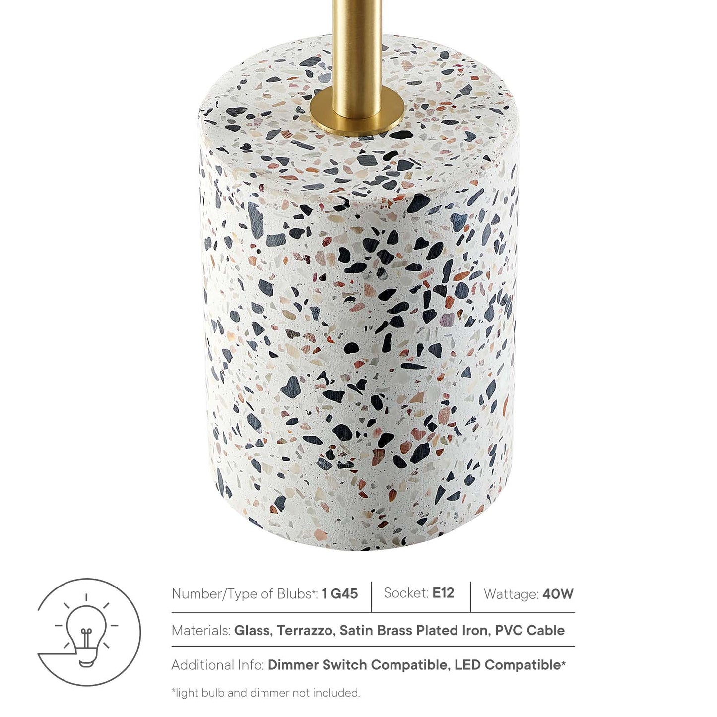 Logic Terrazzo Table Lamp By Modway - EEI-5627-WHI | Table Lamps |  Modishstore - 4