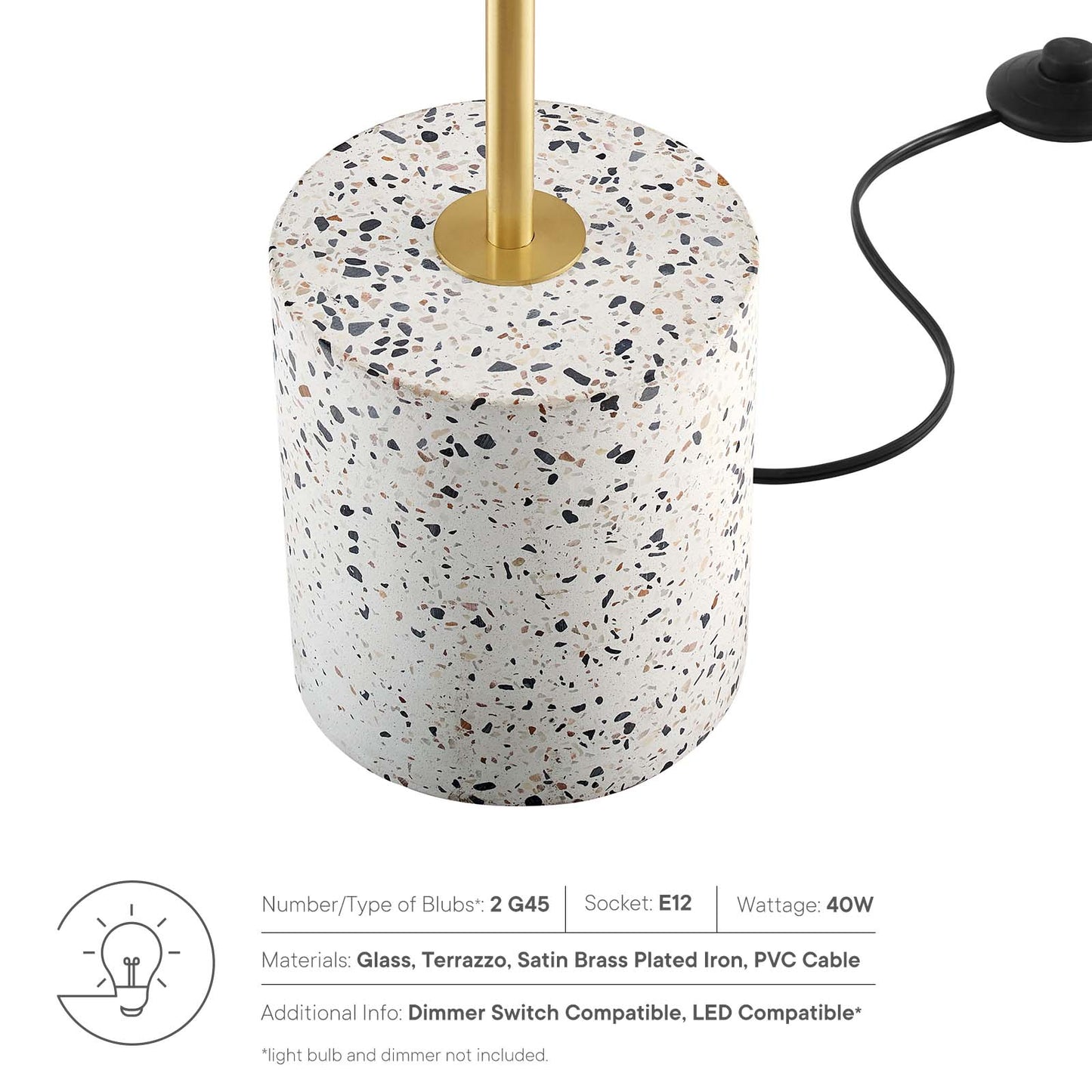 Logic Terrazzo Floor Lamp By Modway - EEI-5628-WHI | Floor Lamps |  Modishstore - 4