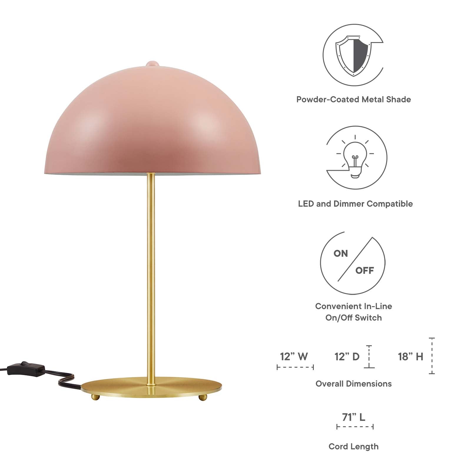 Ideal Metal Table Lamp By Modway - EEI-5629-BLK-SBR | Table Lamps |  Modishstore - 18