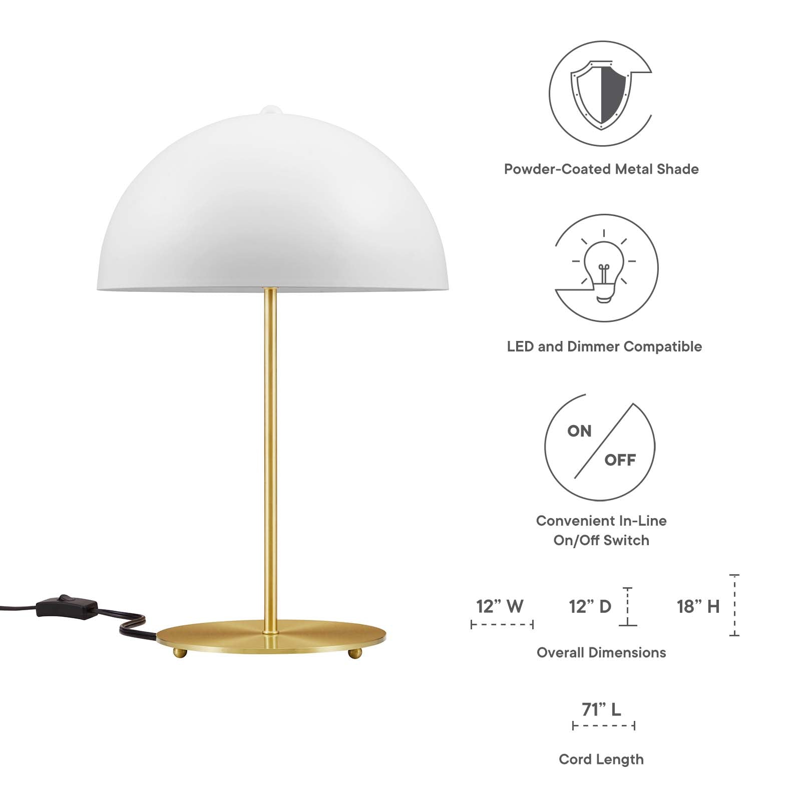 Ideal Metal Table Lamp By Modway - EEI-5629-BLK-SBR | Table Lamps |  Modishstore - 26
