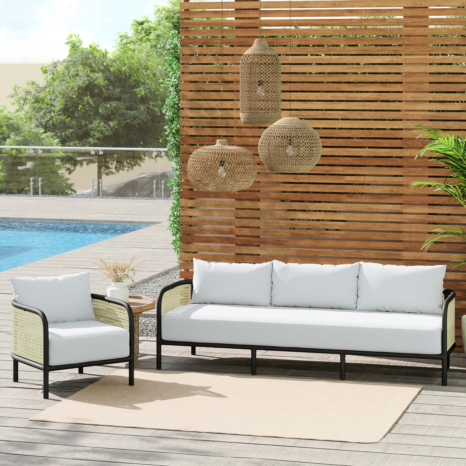 Hanalei 2-Piece Outdoor Patio Furniture Set By Modway - EEI-5632 | Outdoor Sofas, Loveseats & Sectionals | Modishstore