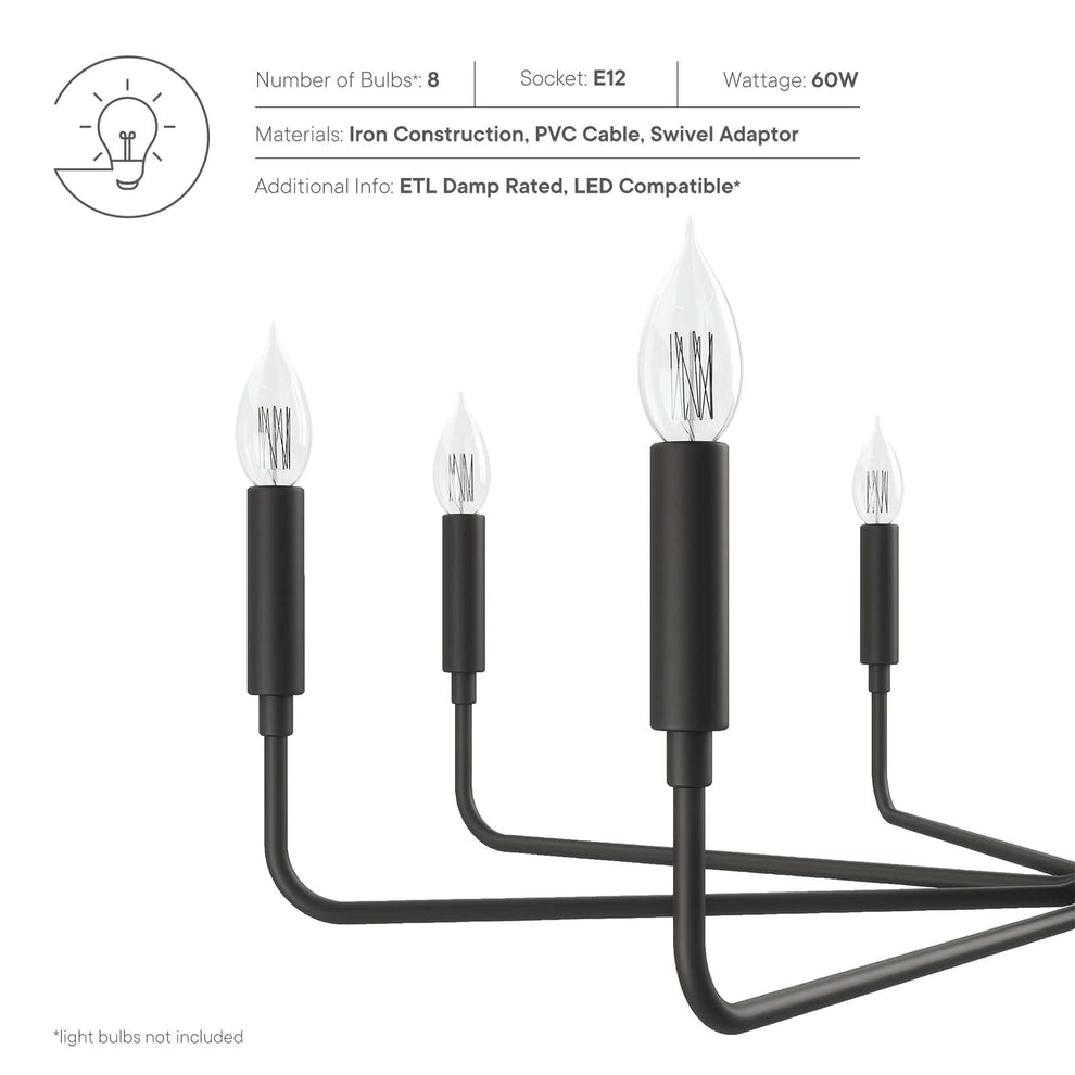 Rekindle 8-Light Chandelier By Modway - EEI-5636 | Chandeliers | Modishstore - 7