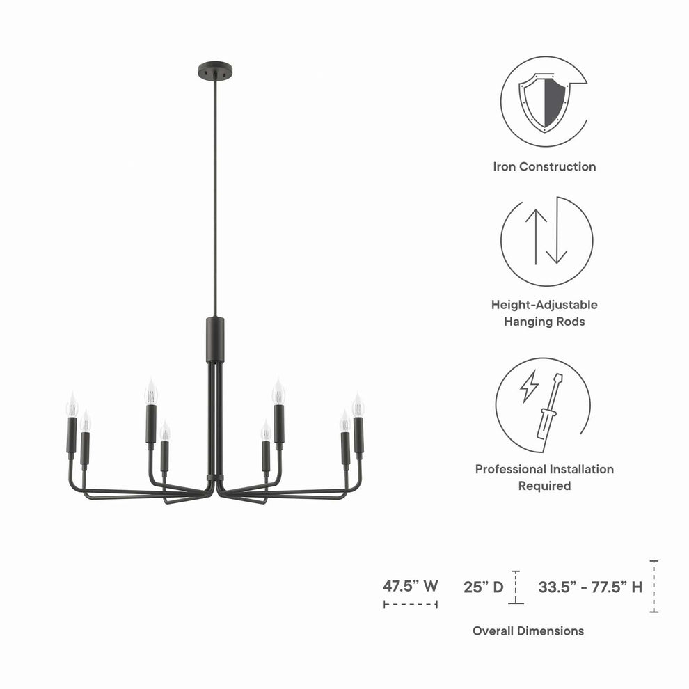 Rekindle 8-Light Chandelier By Modway - EEI-5636 | Chandeliers | Modishstore - 8