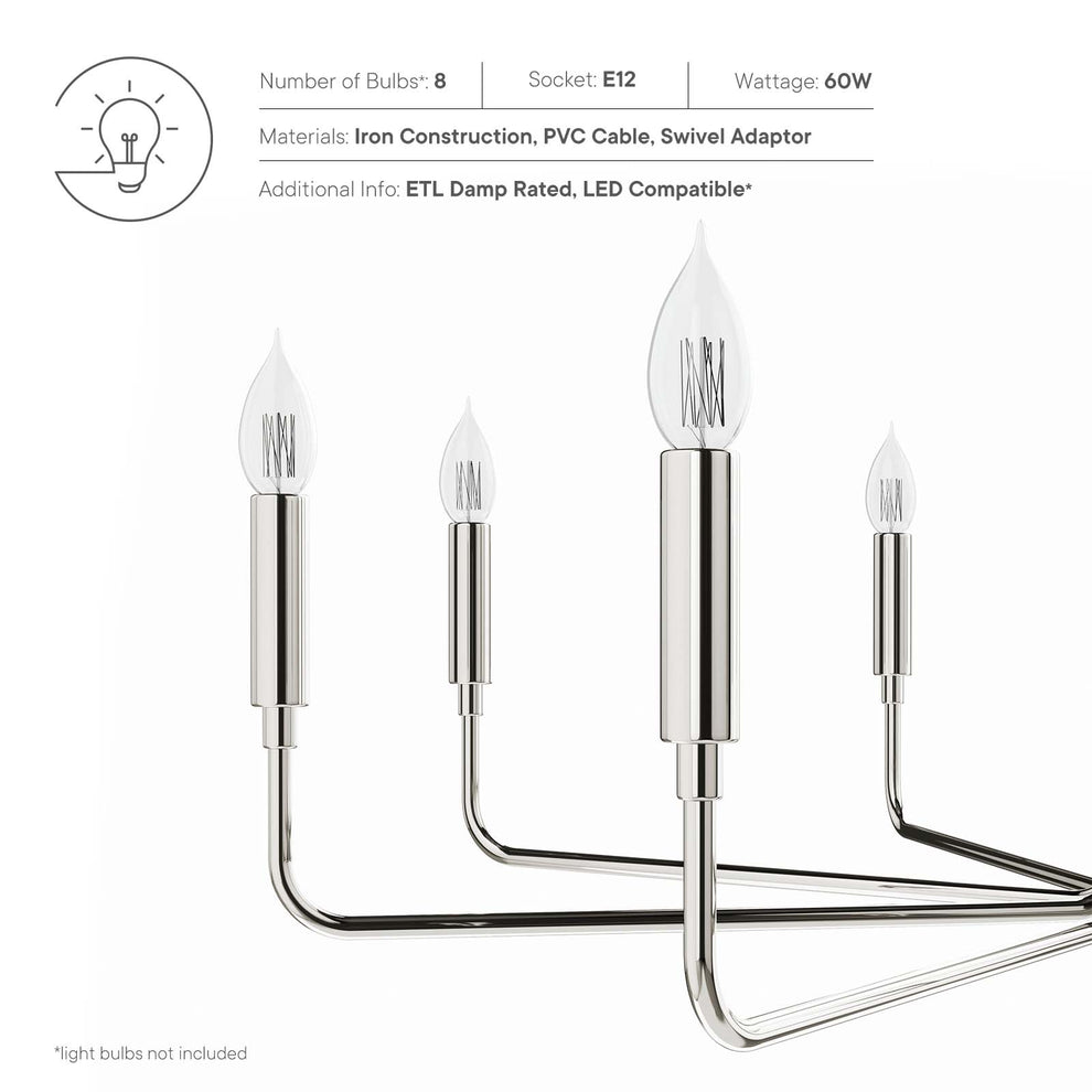 Rekindle 8-Light Chandelier By Modway - EEI-5636 | Chandeliers | Modishstore - 15