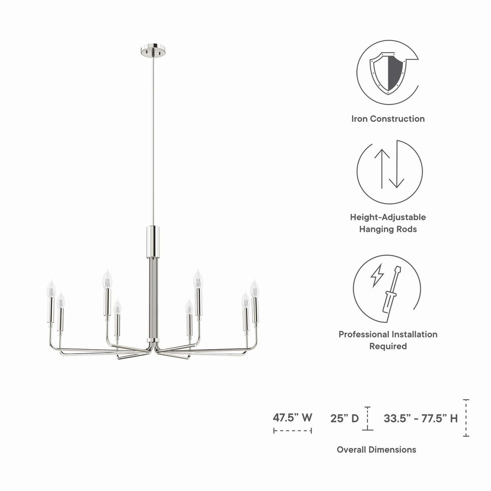 Rekindle 8-Light Chandelier By Modway - EEI-5636 | Chandeliers | Modishstore - 16