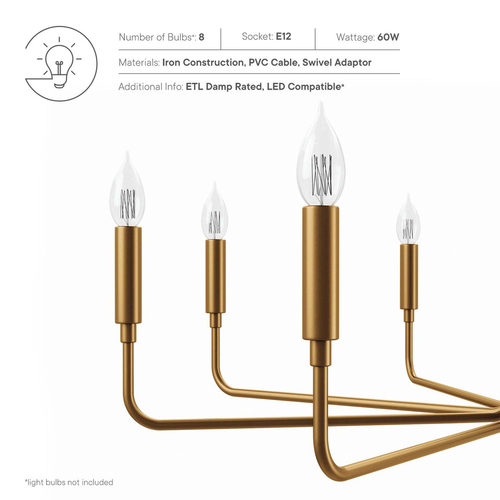 Rekindle 8-Light Chandelier By Modway - EEI-5636 | Chandeliers | Modishstore - 23