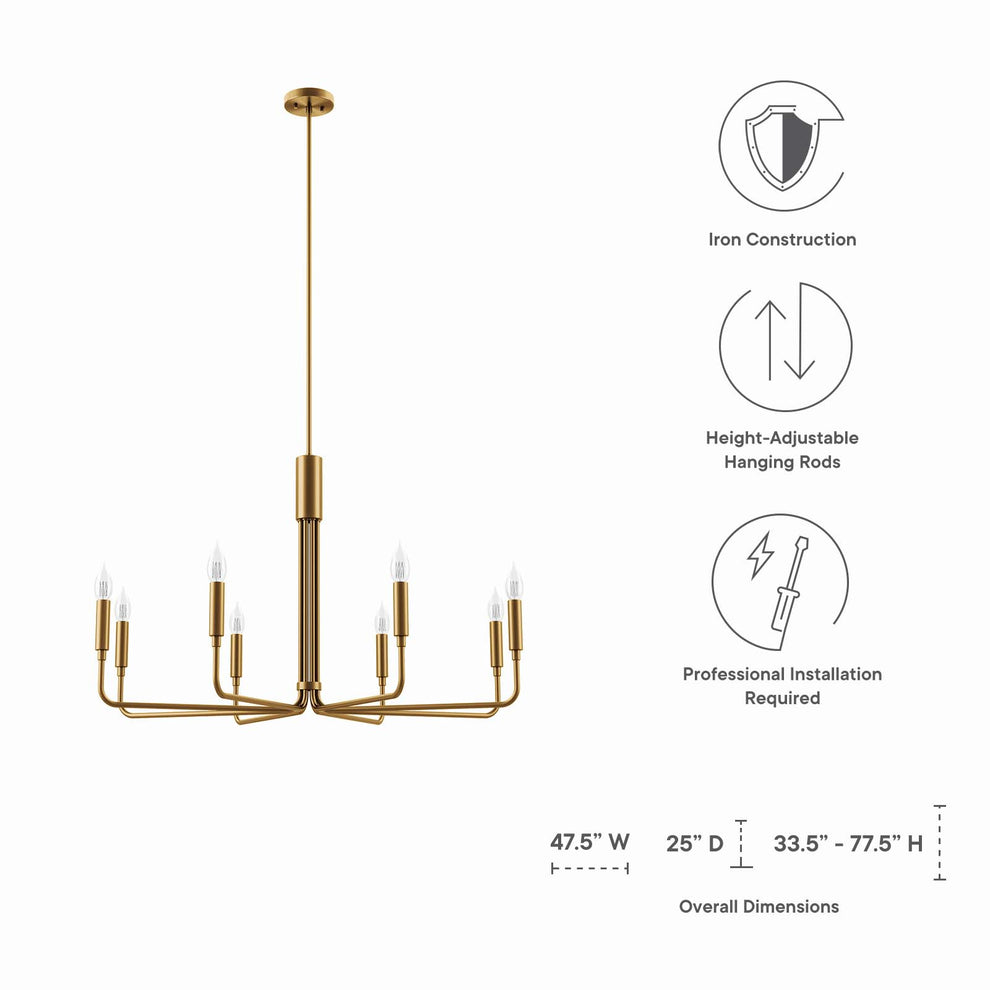 Rekindle 8-Light Chandelier By Modway - EEI-5636 | Chandeliers | Modishstore - 24