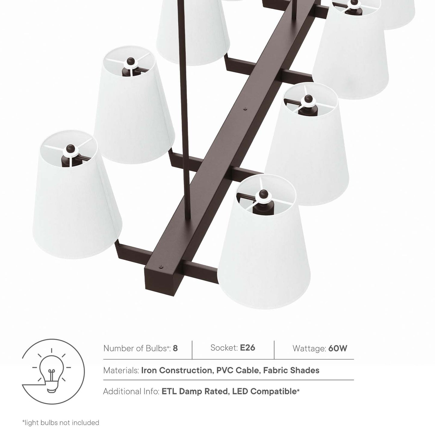 Enthrall 8-Light Chandelier By Modway - EEI-5642 | Chandeliers | Modishstore - 7