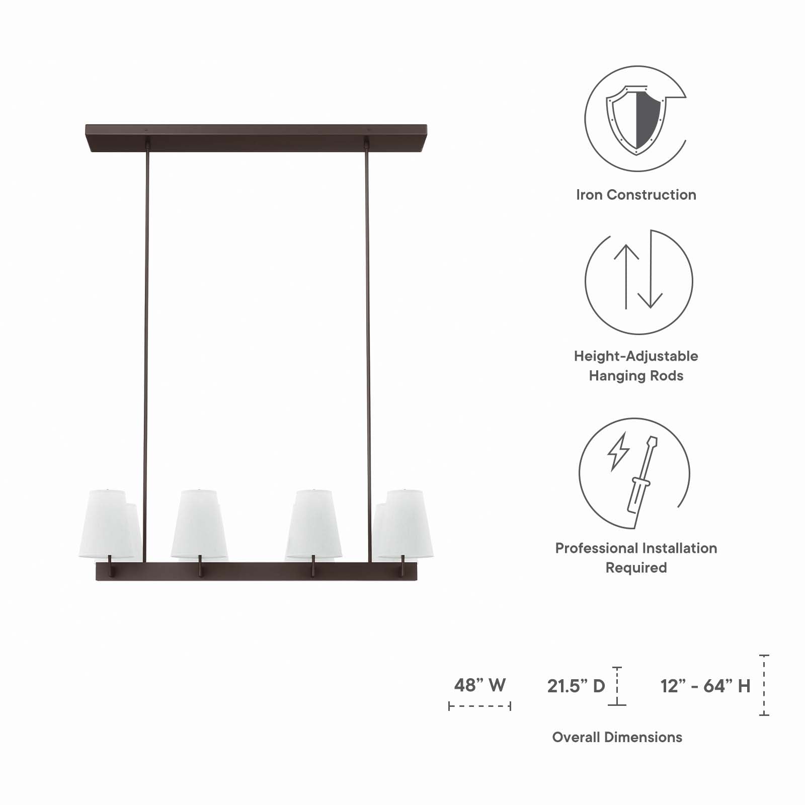 Enthrall 8-Light Chandelier By Modway - EEI-5642 | Chandeliers | Modishstore - 8