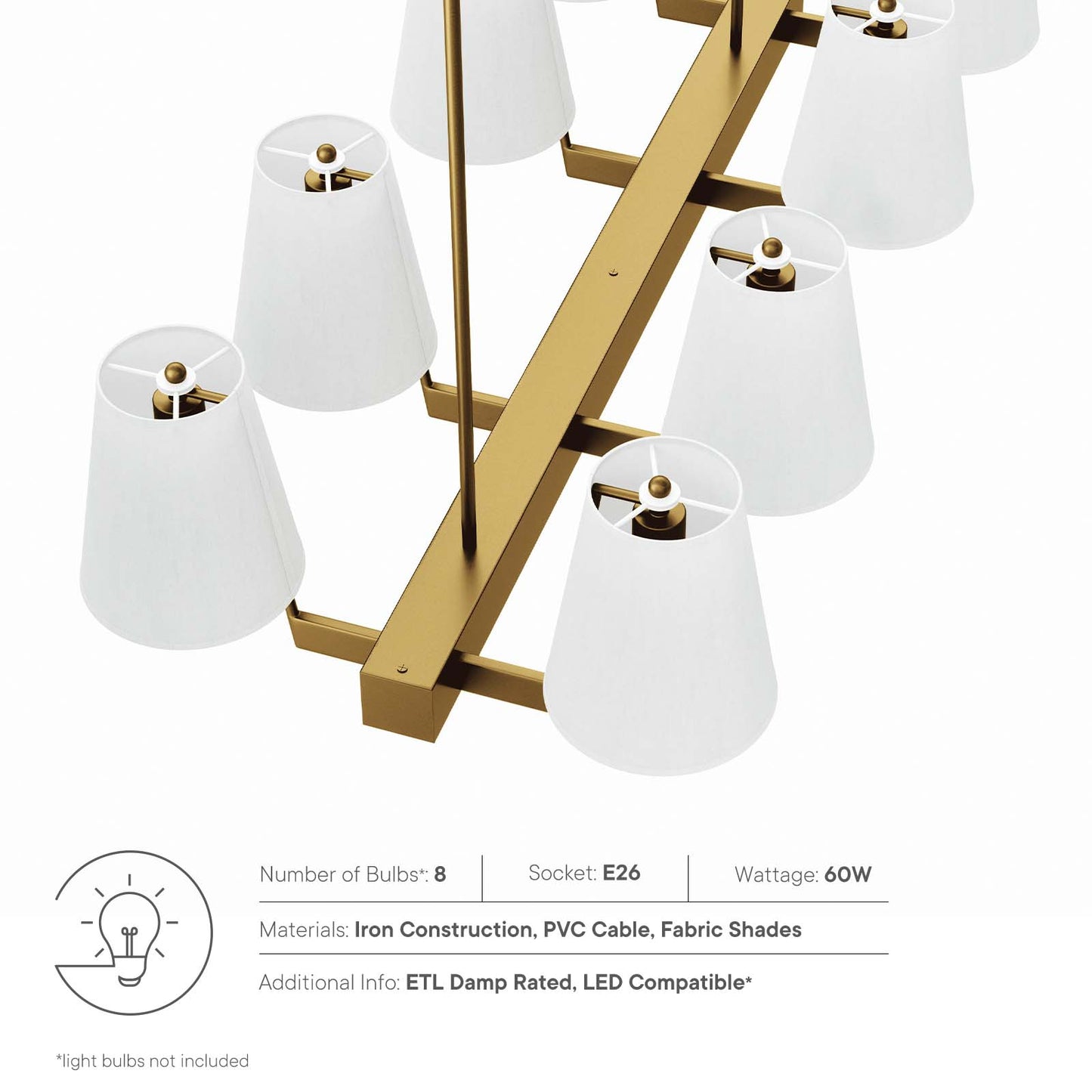 Enthrall 8-Light Chandelier By Modway - EEI-5642 | Chandeliers | Modishstore - 15