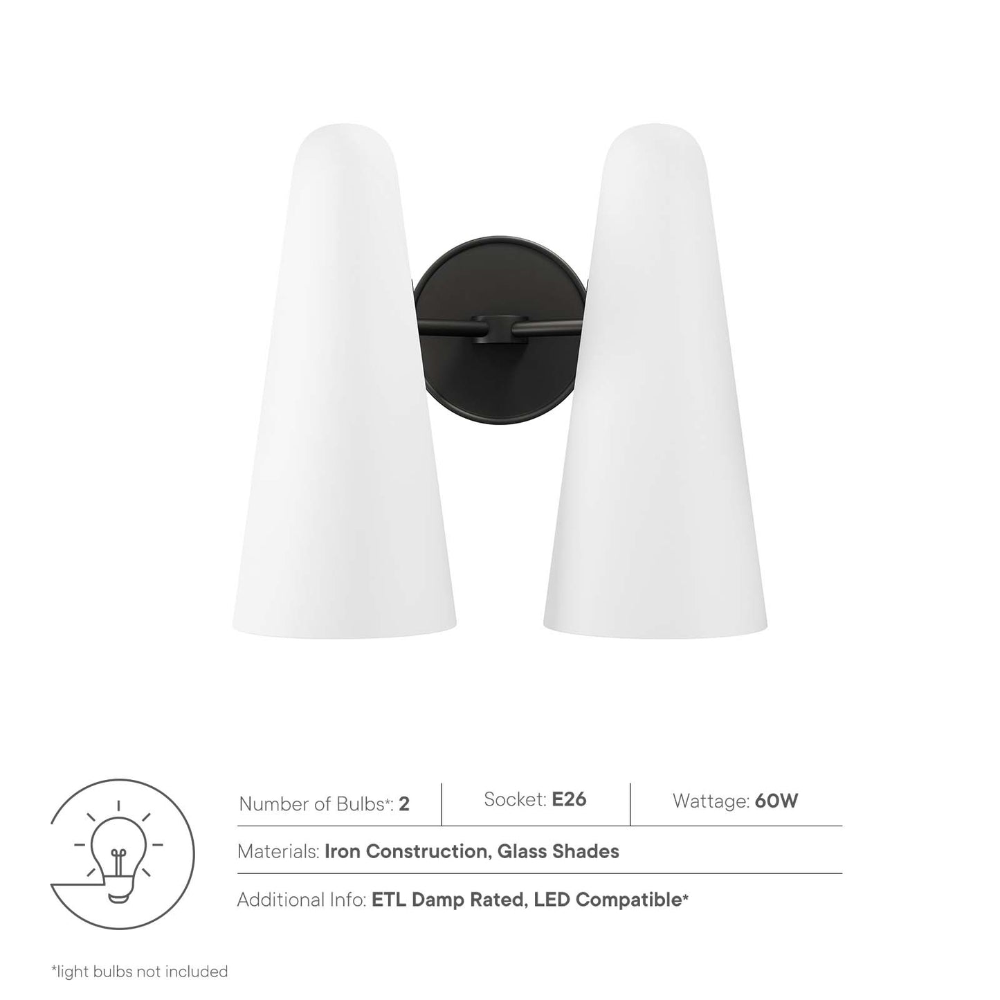 Beacon 2-Light Wall Sconce By Modway - EEI-5646 | Sconces | Modishstore - 22