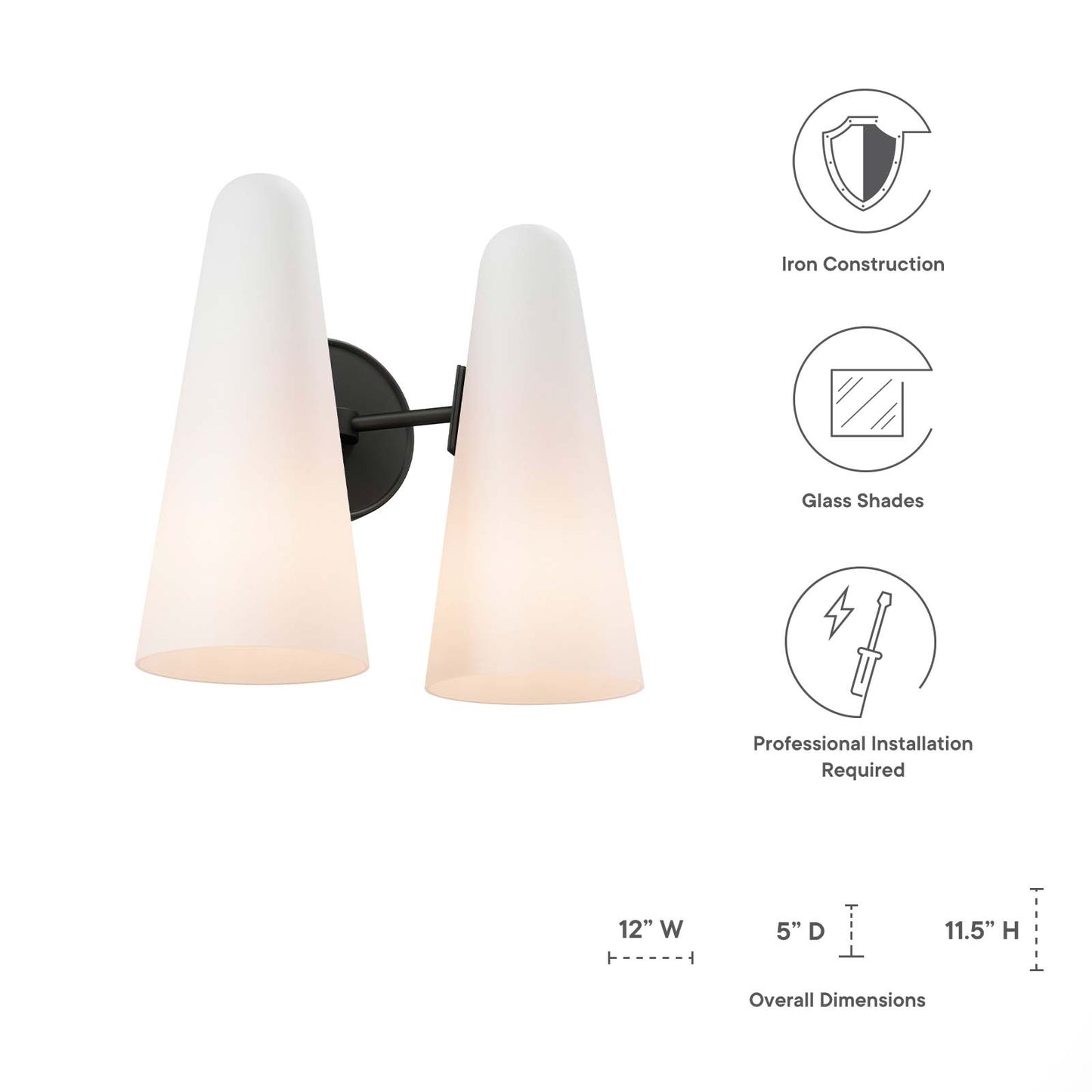 Beacon 2-Light Wall Sconce By Modway - EEI-5646 | Sconces | Modishstore - 23