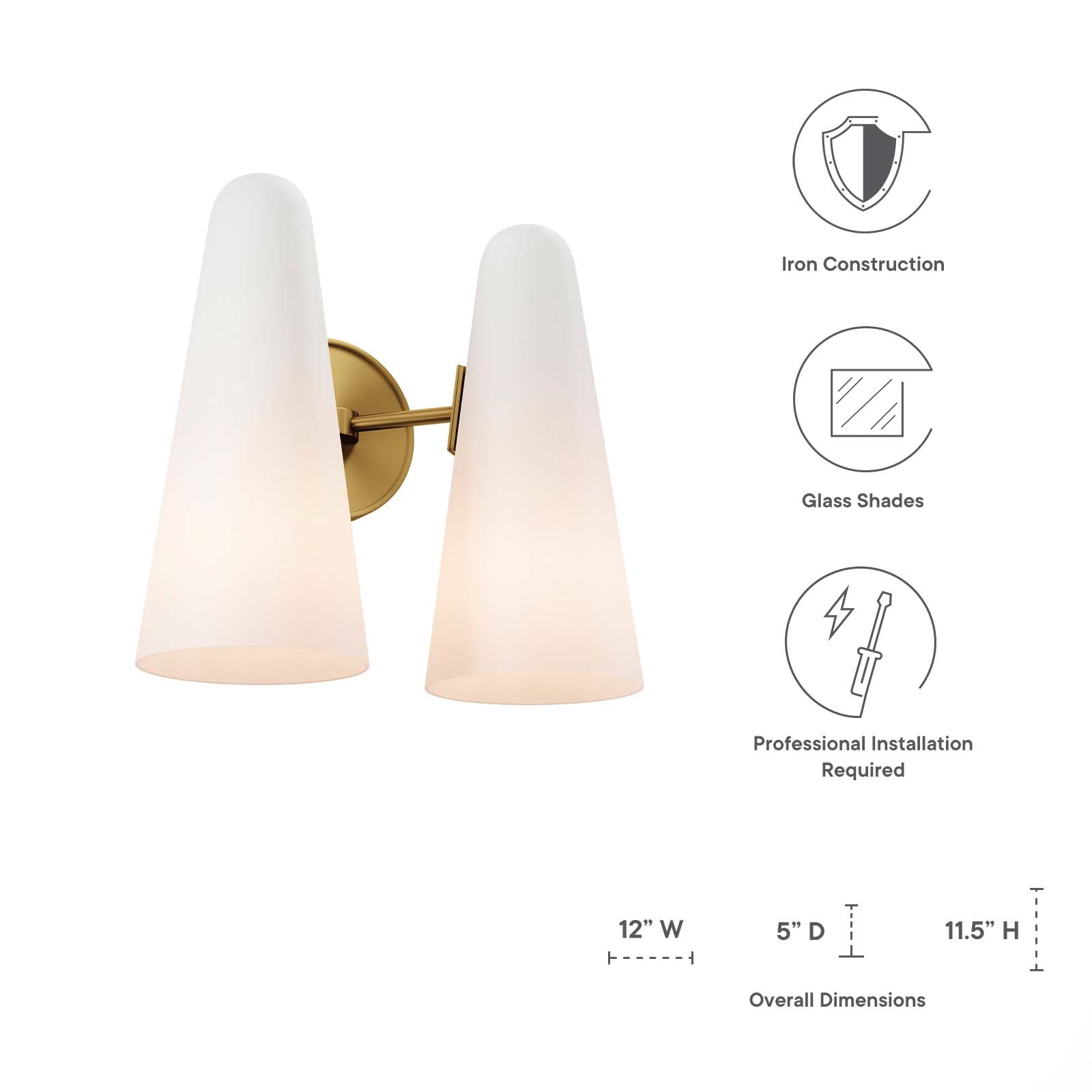 Beacon 2-Light Wall Sconce By Modway - EEI-5646 | Sconces | Modishstore - 31