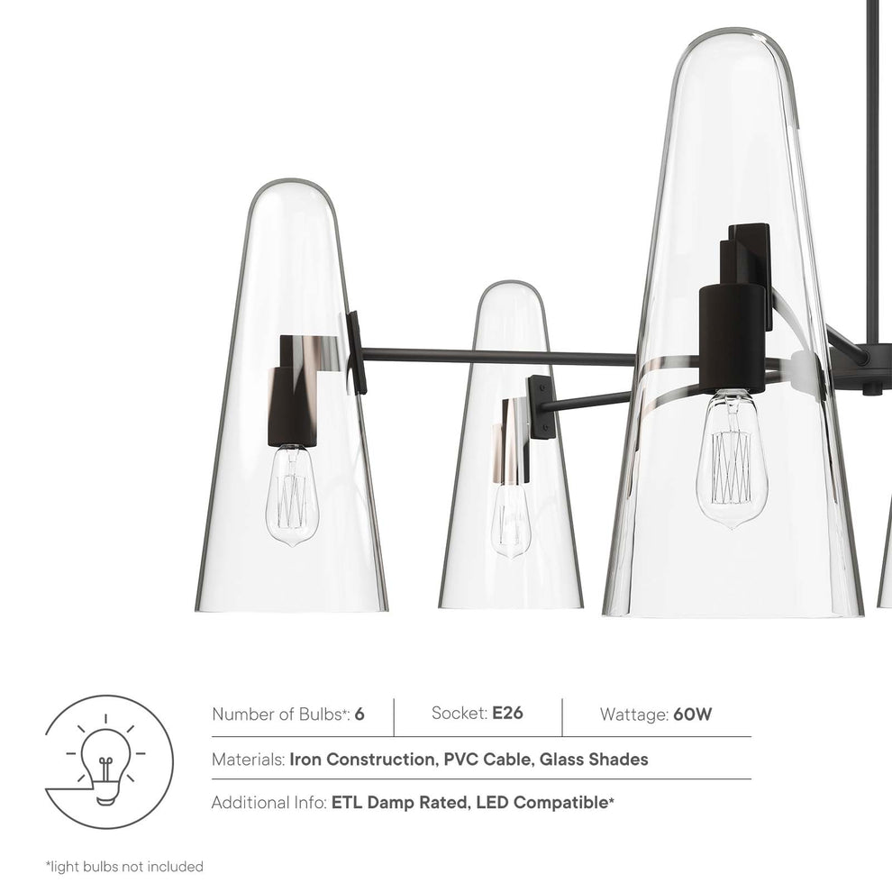 Beacon 6-Light Chandelier By Modway - EEI-5648 | Chandeliers | Modishstore - 7