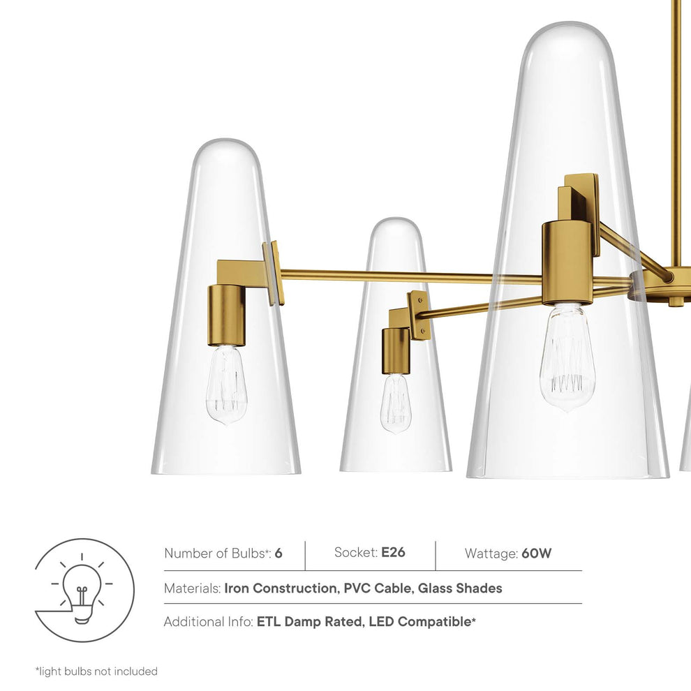 Beacon 6-Light Chandelier By Modway - EEI-5648 | Chandeliers | Modishstore - 15